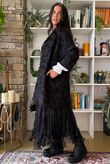Bodi Jacquard Oversized Cocoon Coat Black
